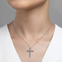 Load image into Gallery viewer, 1.06 CTW Cross Pendant Necklace-P0210CLP
