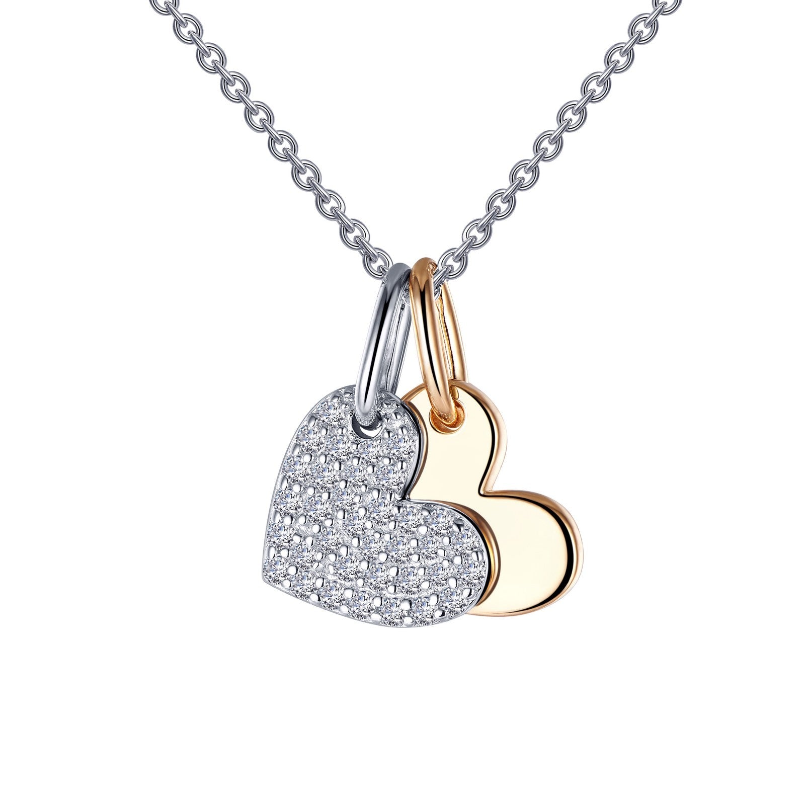 Heart Shadow Charm Pendant Necklace-P0215CLT