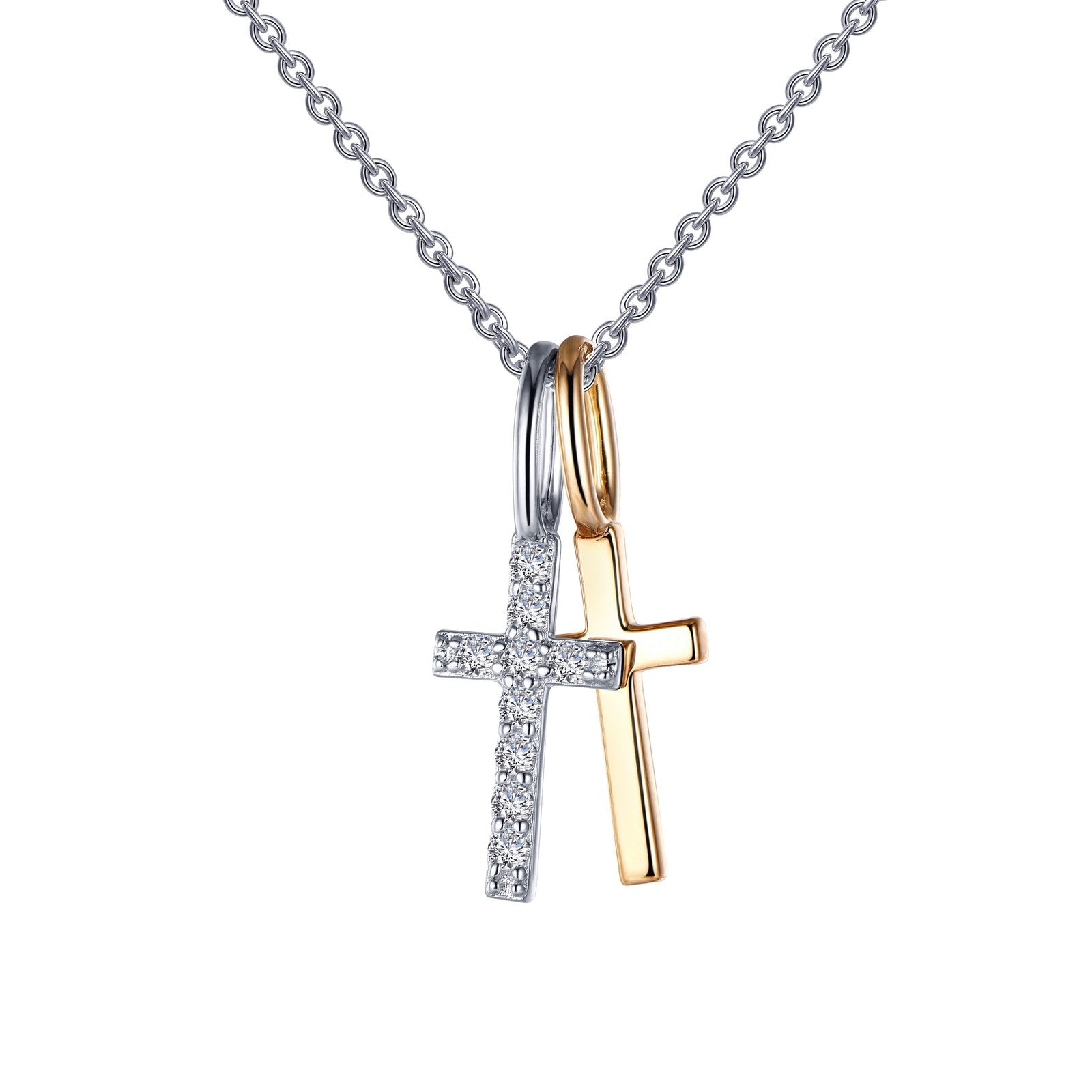 Cross Shadow Charm Pendant Necklace-P0217CLT