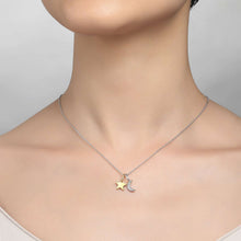 Load image into Gallery viewer, Moon &amp; Star Shadow Charm Necklace-P0220CLT
