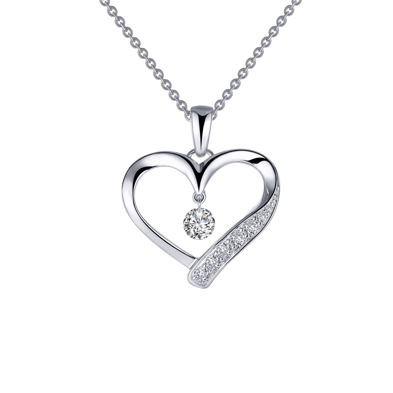 Open Heart Pendant Necklace-P0221CLP