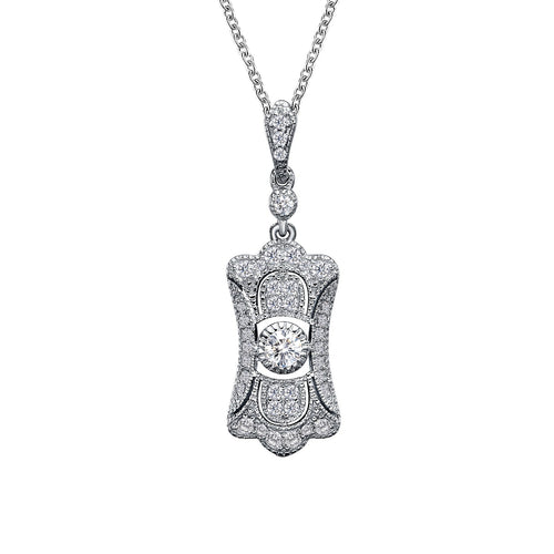 Art Deco Inspired Pendant Necklace-P0229CLP