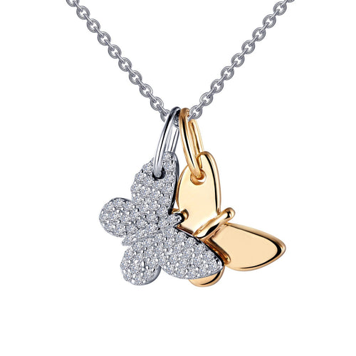 Butterfly Shadow Charm Necklace-P0238CLT