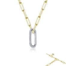 Load image into Gallery viewer, 2-Tone Paperclip Necklace-P0266CLT
