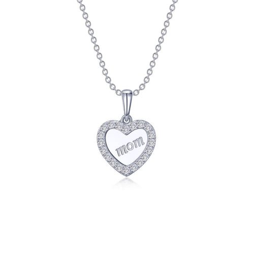 Mom Heart Necklace-P0269CLP