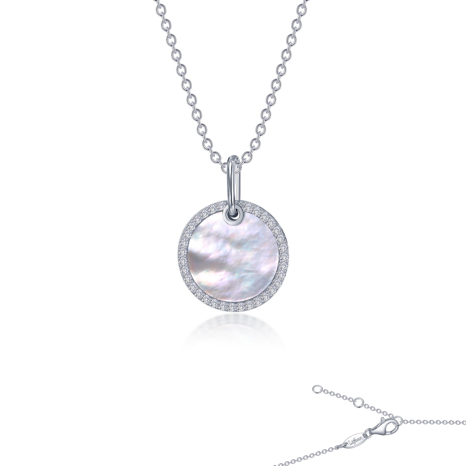 Mother-of-Pearl Disc Necklace-P0280PLP