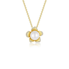 Load image into Gallery viewer, Cultured Freshwater Pearl Flower Necklace-P0289PLG
