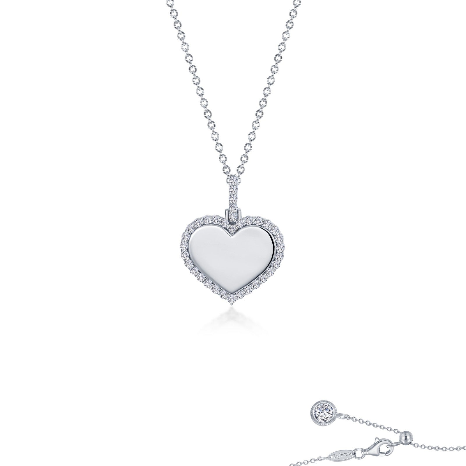 Fancy Heart Pendant Necklace-P0292CLP