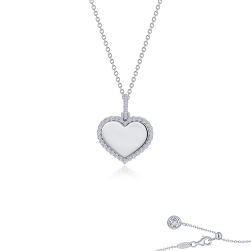 Fancy Heart Pendant Necklace-P0292CLP