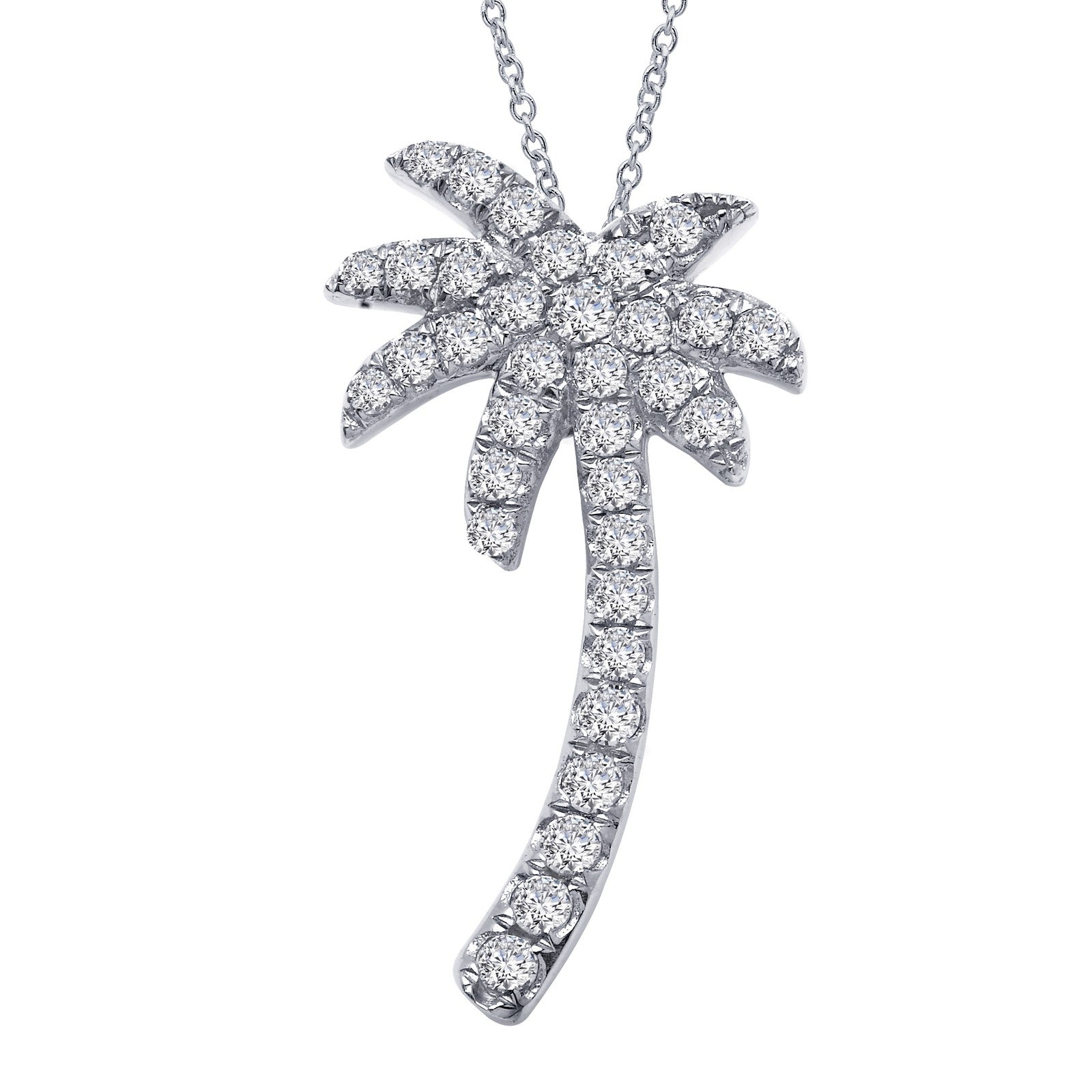 Palm Tree Pendant Necklace-P2002CLP