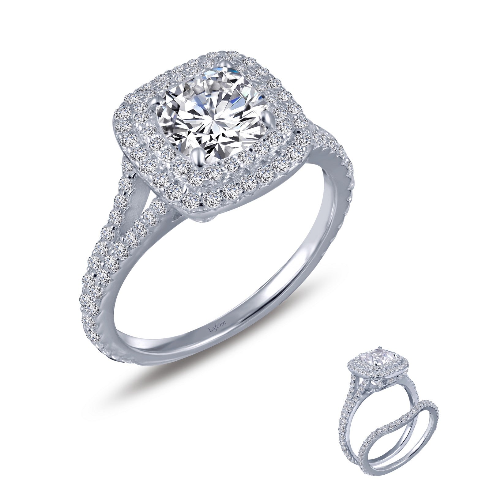 Double-Halo Engagement Ring-R0151CLP