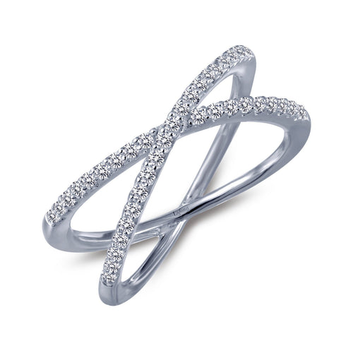 Simple Crisscross Ring-R0173CLP