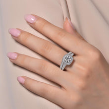 Load image into Gallery viewer, Cushion-Cut Halo Wedding Set-R0324CLP
