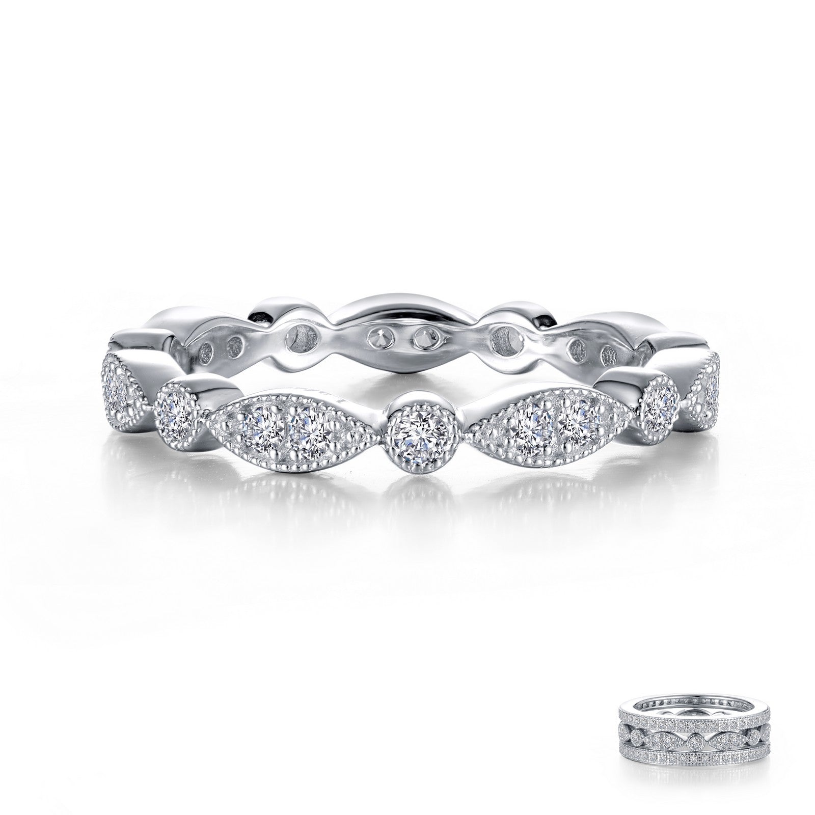 Stackable Wave Eternity Band-R0372CLP