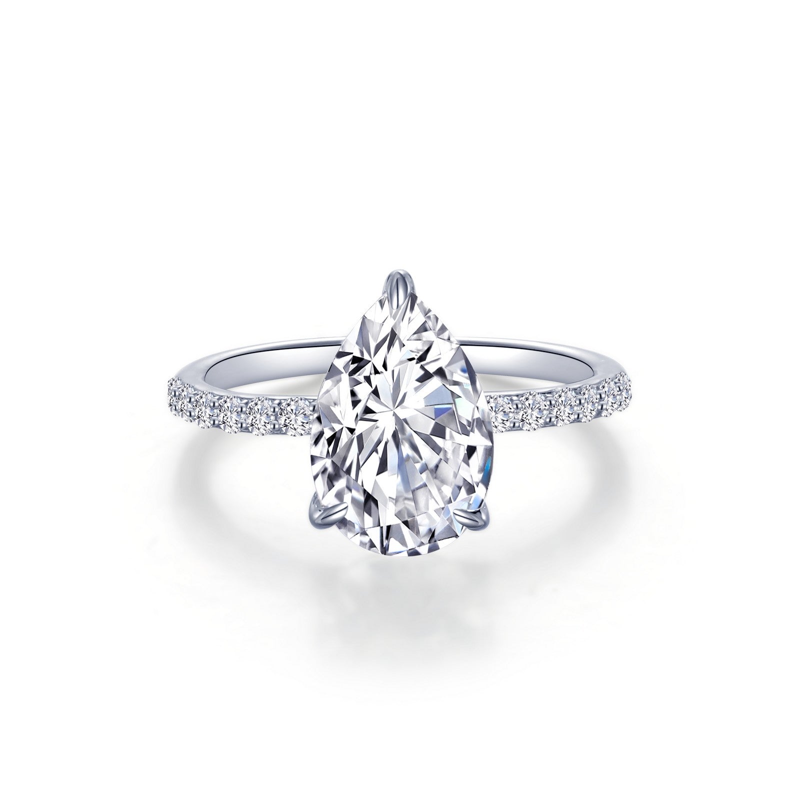 Pear-Shaped Solitaire Engagement Ring-R0483CLP