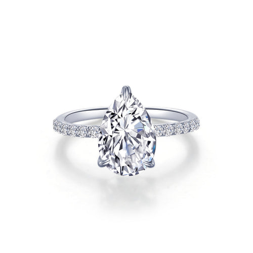 Pear-Shaped Solitaire Engagement Ring-R0483CLP