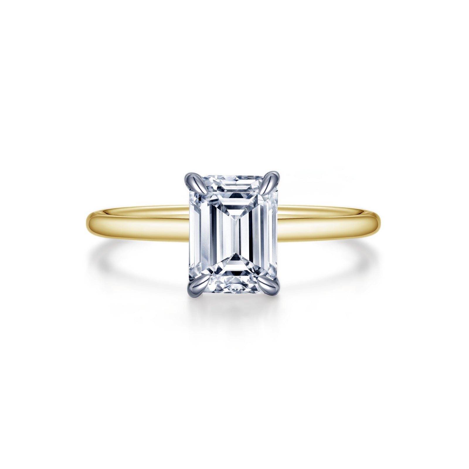 Emerald-Cut Solitaire Engagement Ring-R0493CLT