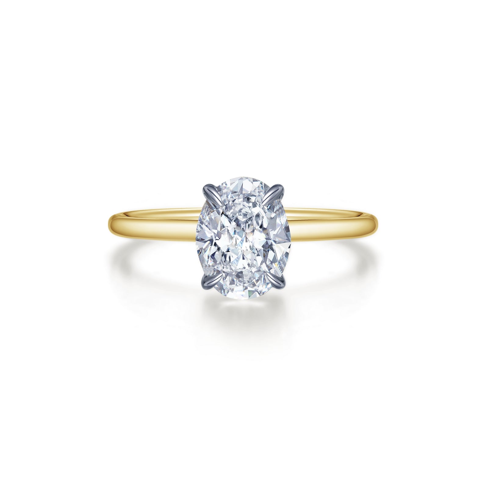 Oval Solitaire Engagement Ring-R0495CLT
