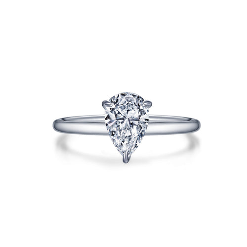 Pear-shaped Solitaire Engagement Ring-R0496CLP