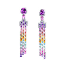 Load image into Gallery viewer, Fancy Lab-Grown Sapphire Chandelier Earrings-SYE007MP
