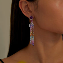 Load image into Gallery viewer, Fancy Lab-Grown Sapphire Chandelier Earrings-SYE007MP
