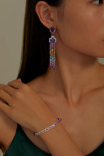 Load image into Gallery viewer, Fancy Lab-Grown Sapphire Chandelier Earrings-SYE007MP
