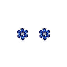 Load image into Gallery viewer, Fancy Lab-Grown Sapphire Flower Stud Earrings-SYE030SP
