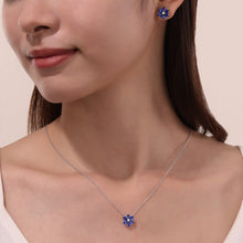 Load image into Gallery viewer, Fancy Lab-Grown Sapphire Flower Stud Earrings-SYE030SP
