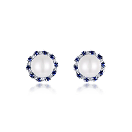 Cultured Freshwater Pearl Halo Earrings-SYE034SP