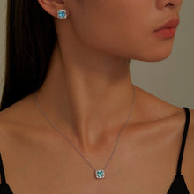 Load image into Gallery viewer, Fancy Lab-Grown Sapphire Halo Necklace-SYN002GP
