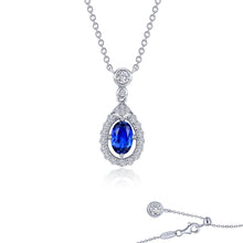 Load image into Gallery viewer, Fancy Lab-Grown Sapphire Halo Necklace-SYN006SP
