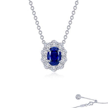 Load image into Gallery viewer, Fancy Lab-Grown Sapphire Halo Necklace-SYN013SP
