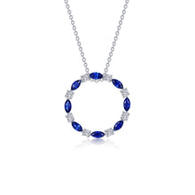 Load image into Gallery viewer, Fancy Lab-Grown Sapphire Open Circle Necklace-SYN018SP
