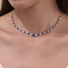 Load image into Gallery viewer, 4.91 CTW Graduated Tennis Choker Necklace-SYN025SP
