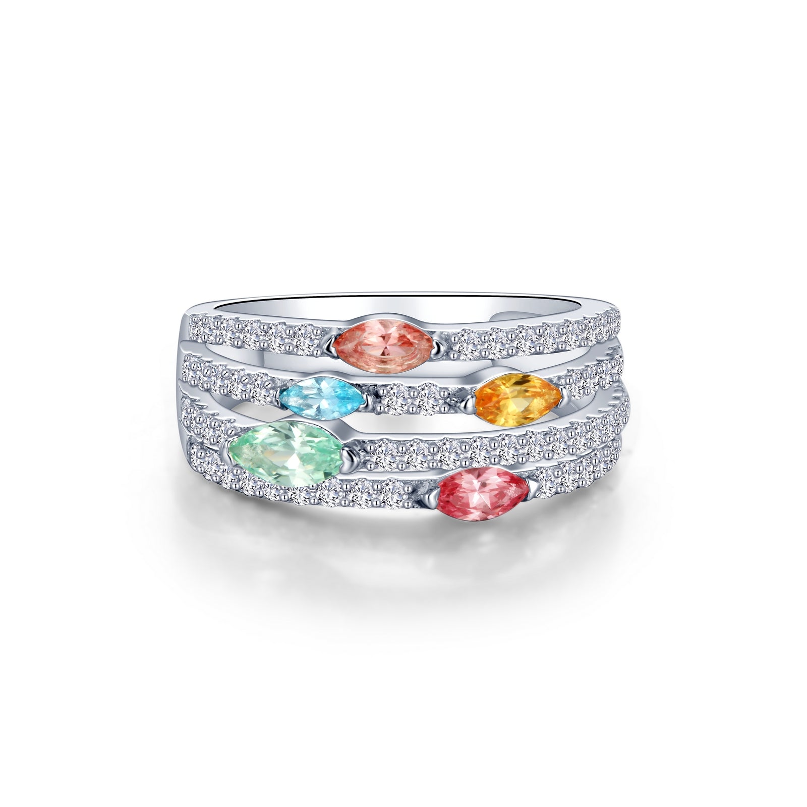 Fancy Lab-Grown Sapphire Band-SYR001MP