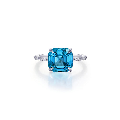 Fancy Lab-Grown Sapphire Solitaire Ring-SYR004BP