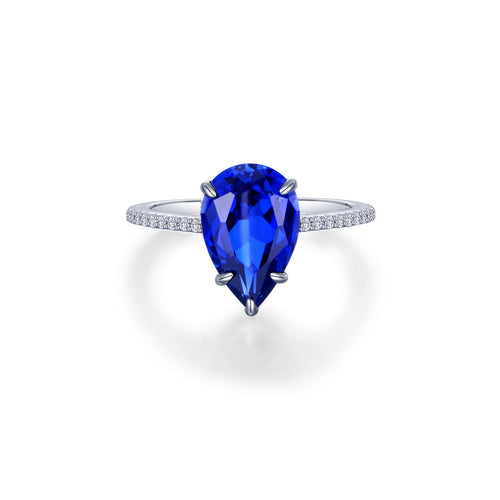 Lab-Grown Sapphire Solitaire Ring-SYR005SP