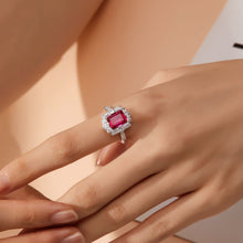 Load image into Gallery viewer, Fancy Lab-Grown Sapphire Halo Ring-SYR009RP
