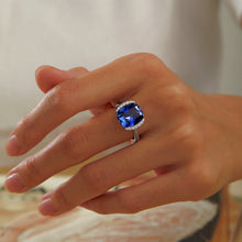 Load image into Gallery viewer, Fancy Lab-Grown Tanzanite Ring-SYR010TP
