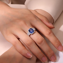 Load image into Gallery viewer, 5.55 CTW Fancy Lab-Grown Sapphire Halo Ring-SYR023PP
