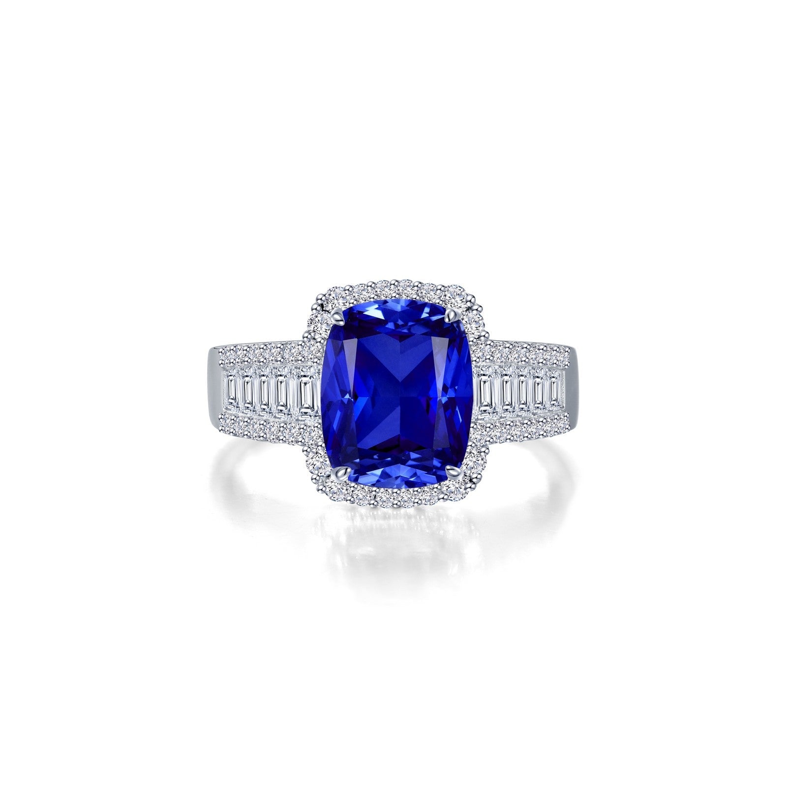 5.55 CTW Fancy Lab-Grown Sapphire Halo Ring-SYR023SP