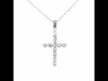 Load and play video in Gallery viewer, 1.87 CTW Cross Pendant Necklace-P0241CLP

