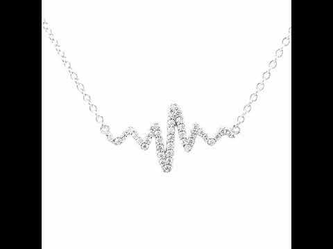 heartbeat necklace in sterling silver, EKG necklace in sterling silver –  sciencejewelry1824