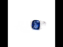 Load and play video in Gallery viewer, Fancy Lab-Grown Tanzanite Ring-SYR010TP
