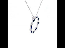 Load and play video in Gallery viewer, Fancy Lab-Grown Sapphire Open Circle Necklace-SYN018SP
