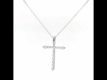 Load and play video in Gallery viewer, 1.06 CTW Cross Pendant Necklace-P0210CLP
