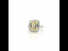 Load and play video in Gallery viewer, Emerald-Cut Halo Engagement Ring-R0359CAT
