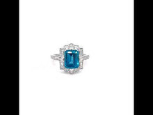 Load and play video in Gallery viewer, Fancy Lab-Grown Sapphire Halo Ring-SYR009GP
