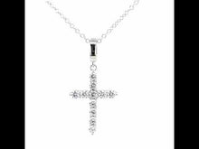 Load and play video in Gallery viewer, 0.55 CTW Cross Pendant Necklace-P0242CLP
