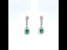 Load and play video in Gallery viewer, Oval Halo Drop Earrings-E0579CEP
